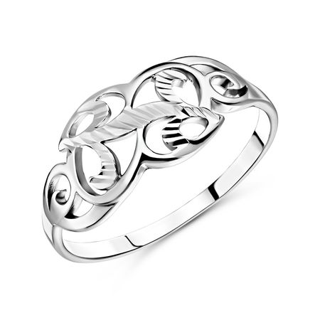 Серебряное кольцо с алмазной гранью и родированием 1790₽