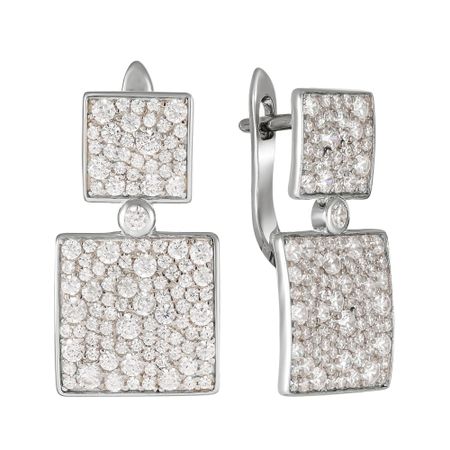 Серьги из серебра с фианитами