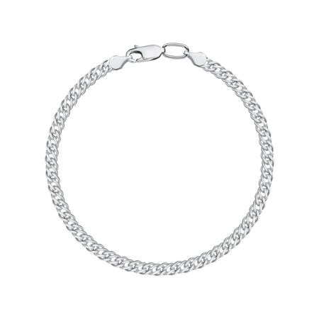 Серебряный браслет Двойной ромб с родированием 490₽