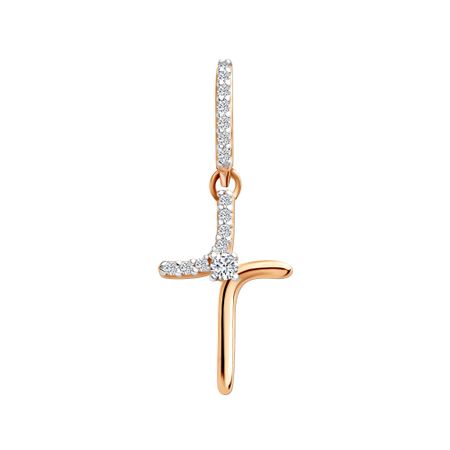Золотая подвеска Крест с фианитами 12490₽