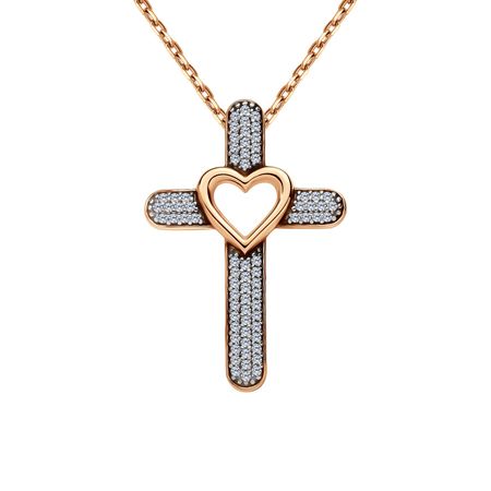 Золотая подвеска Крест с фианитами 37240₽