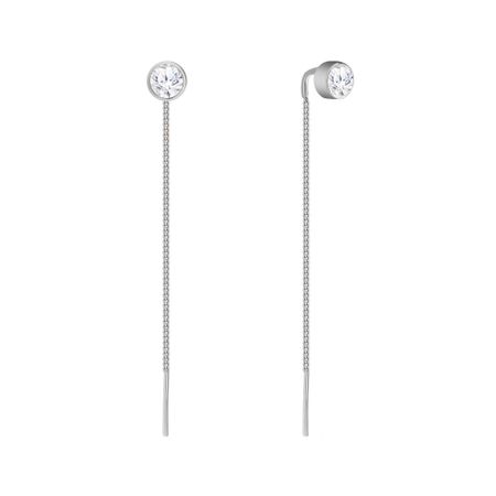 Серебряные серьги с ювелирным стеклом и родированием 890₽