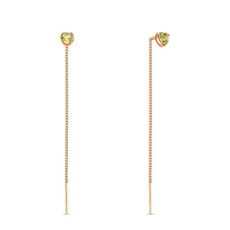 Золотые серьги с хризолитами 10490₽