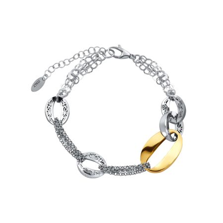 Серебряный браслет с позолотой и родированием р 18-22 11730₽