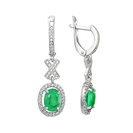 Серьги из серебра с агатами и фианитами 2990₽