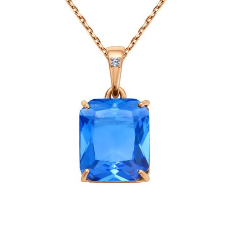 Золотая подвеска с танзанитом и бриллиантом с родированием 22990₽