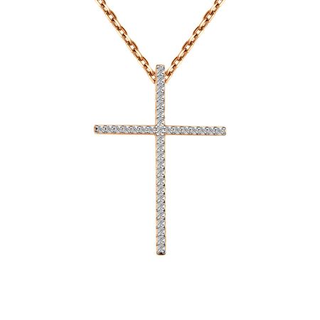 Золотая подвеска Крест с фианитами 20170₽