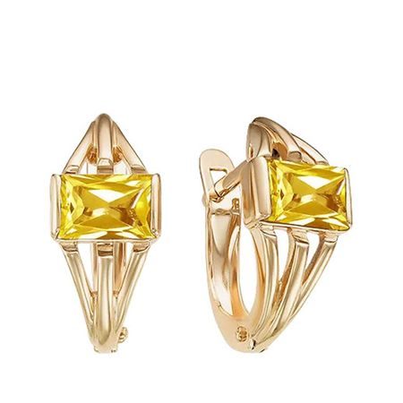 Золотые серьги с цитринами 39490₽