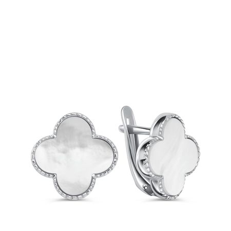 Серебряные серьги с перламутром и родированием 2990₽