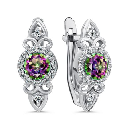 Серебряные серьги с кварцем и фианитами 2690₽