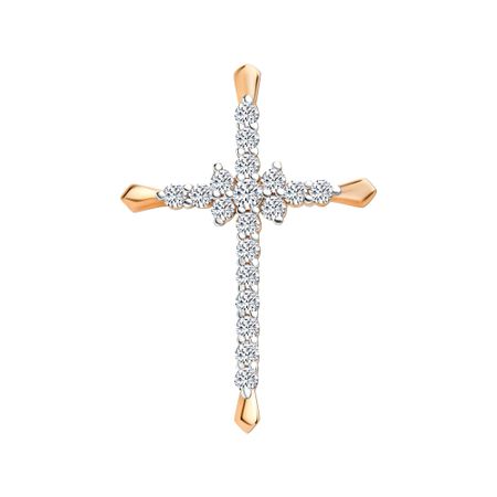 Золотая подвеска Крест с фианитами 17990₽