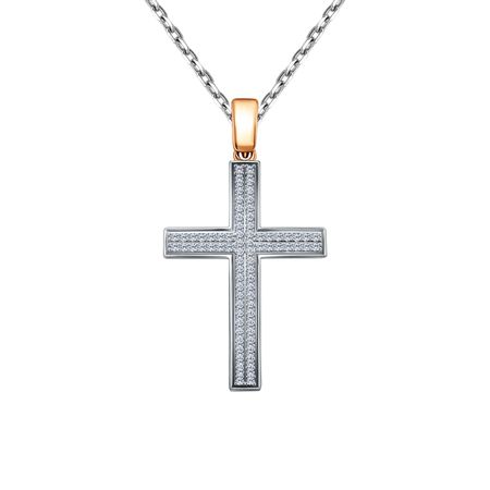 Золотая подвеска Крест с фианитами 25940₽