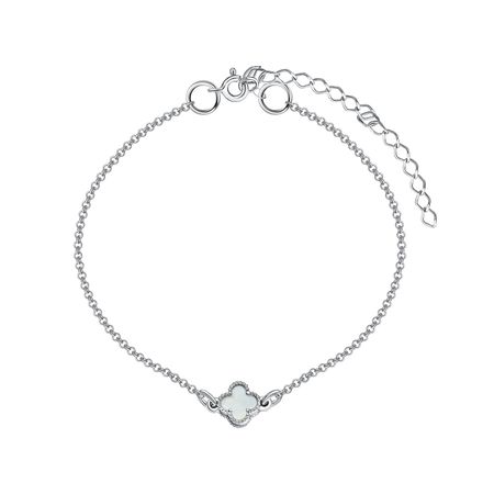 Серебряный браслет с перламутром и родированием р 17-22 2530₽