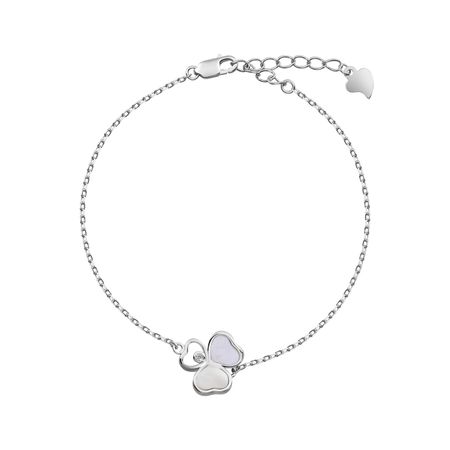 Серебряный браслет с перламутром и фианитом с родированием р 16-19 2770₽