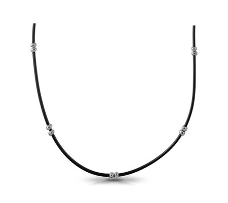 Каучуковый шнурок с серебряным замком 890₽