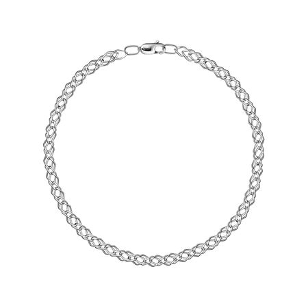 Серебряный браслет Двойной ромб с родированием 4680₽