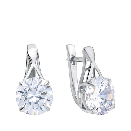 Серебряные серьги с фианитами и родированием 4790₽