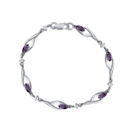 Серебряный браслет с ювелирными кристаллами и фианитами с родированием 2360₽