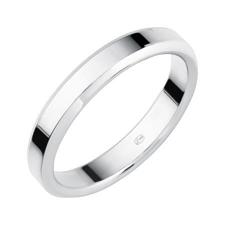 Серебряное гладкое обручальное кольцо с родированием 3 мм 990₽