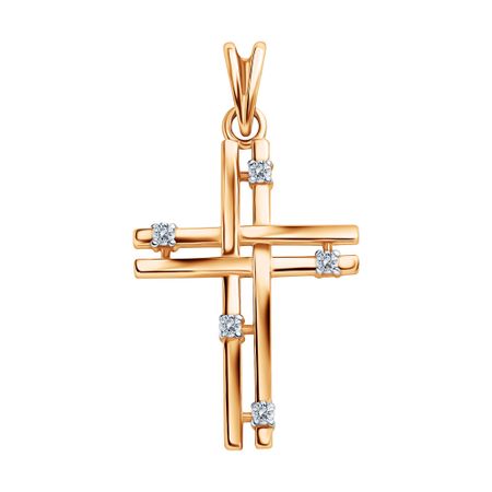 Золотая подвеска Крест с фианитами 22420₽
