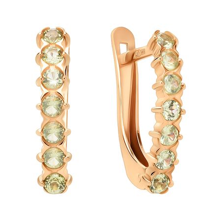 Золотые серьги с хризолитами 32490₽