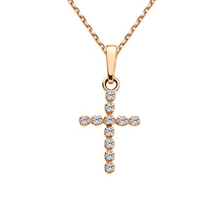 Золотая подвеска Крест с фианитами 7990₽