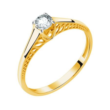 Золотое кольцо с бриллиантом 81990₽