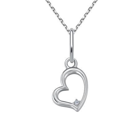 Серебряная подвеска Сердце с родированием 780₽