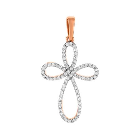 Золотая подвеска Крест с фианитами 23010₽