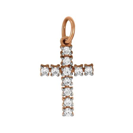 Золотая подвеска Крест с фианитами 16220₽
