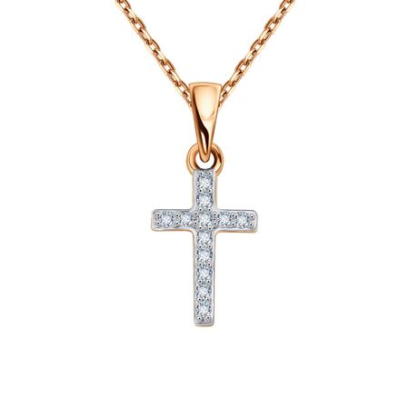 Золотая подвеска Крест с фианитами 10990₽