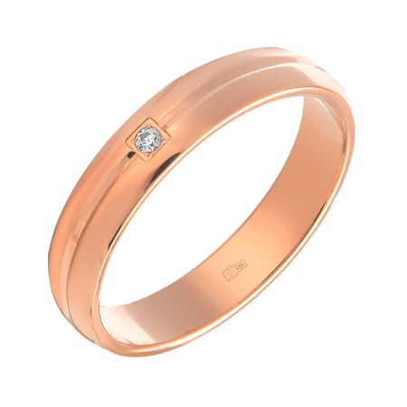 Золотое обручальное кольцо с фианитом 4 мм 62300₽