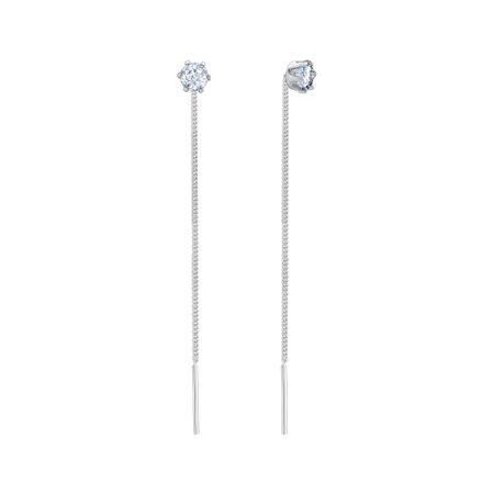 Серебряные серьги с фианитами и родированием 690₽