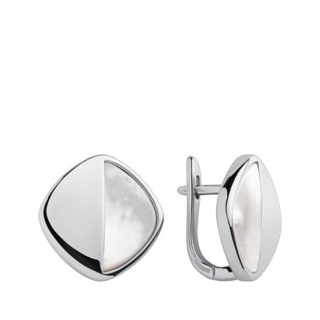 Серебряные серьги с перламутром и родированием 5040₽