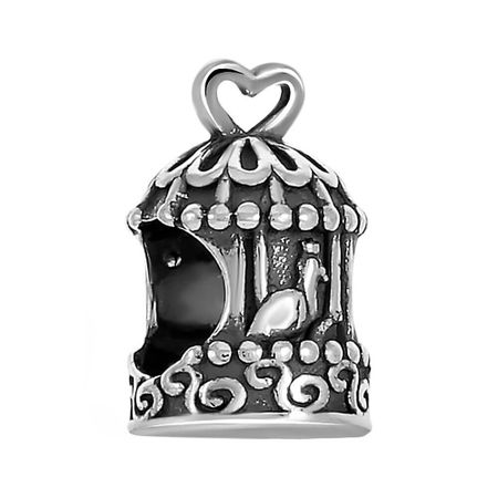 Подвеска-шарм Птица в клетке из серебра 490₽