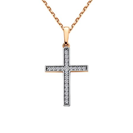 Золотая подвеска Крест с фианитами 15730₽