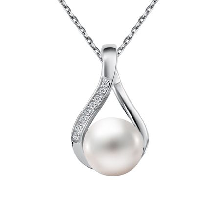 Серебряная подвеска с жемчугом и фианитами 1190₽