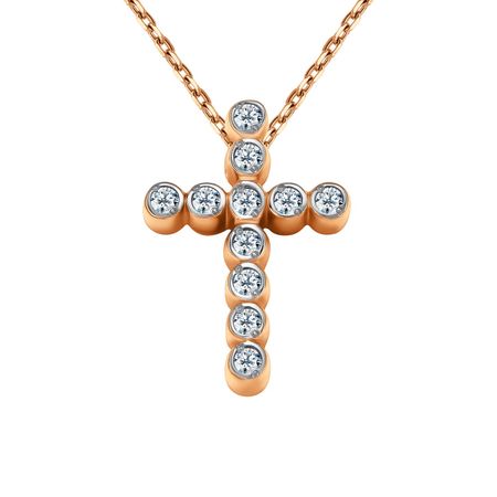 Золотая подвеска Крест с фианитами 37990₽