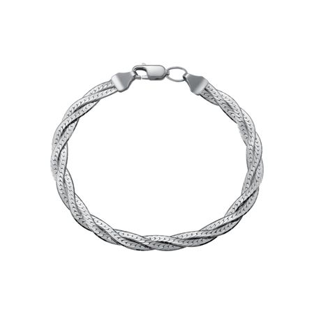 Серебряный браслет Косичка из 3 цепей с родированием 3130₽