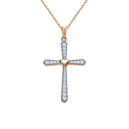 Золотая подвеска Крест с фианитами 21990₽