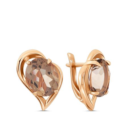 Золотые серьги с раухтопазами 58990₽