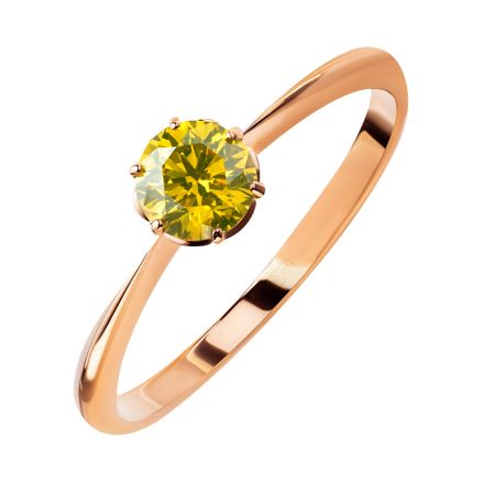 Золотое кольцо с бриллиантом 234990₽