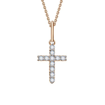 Золотая подвеска Крест с фианитами 12650₽