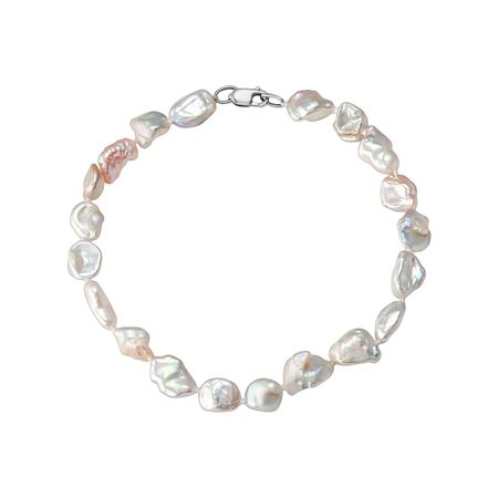 Браслет с жемчугом и серебряным замком с родированием 1250₽