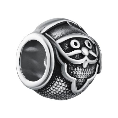 Серебряный шарм Дед Мороз с чернением 390₽