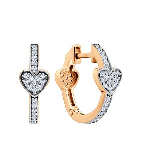 Серебряные серьги с фианитами и позолотой 1810₽