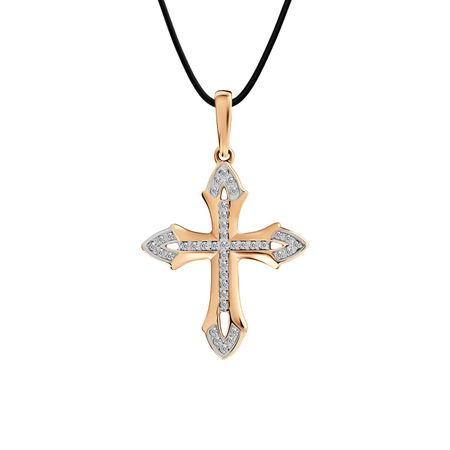 Золотая подвеска Крест с фианитами 16850₽