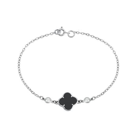 Серебряный браслет с ониксом и фианитами 3180₽