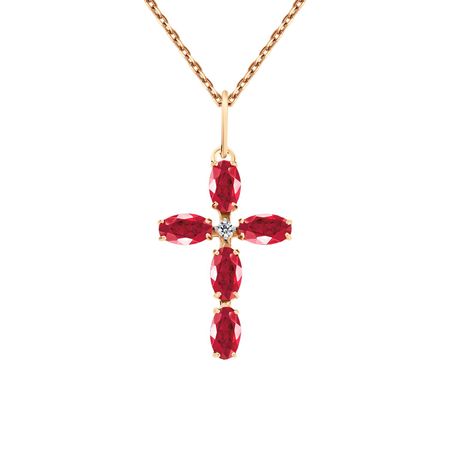 Золотая подвеска Крест с фианитами 9130₽