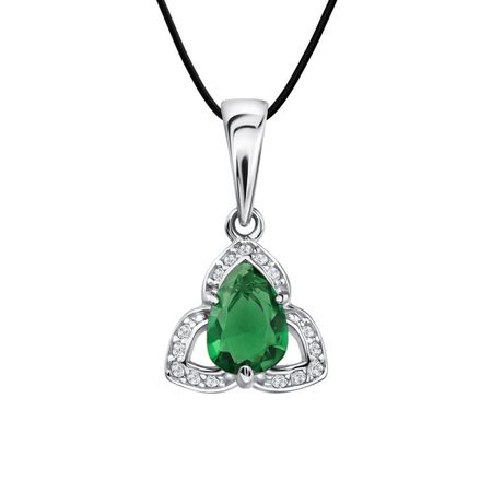 Серебряная подвеска с изумрудом и фианитами 990₽